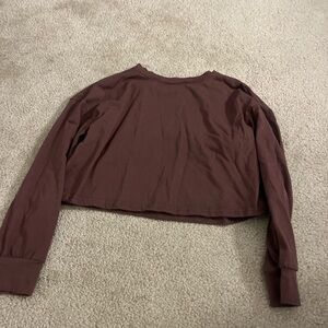 Brown crop top long sleeve